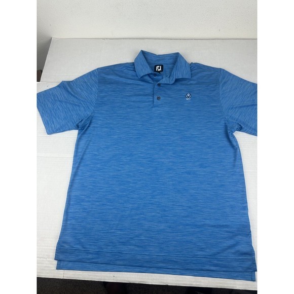 FootJoy FJ Polo Shirt Mens Large Blue Short Sleeve‎ Golf Performance - Picture 2 of 16